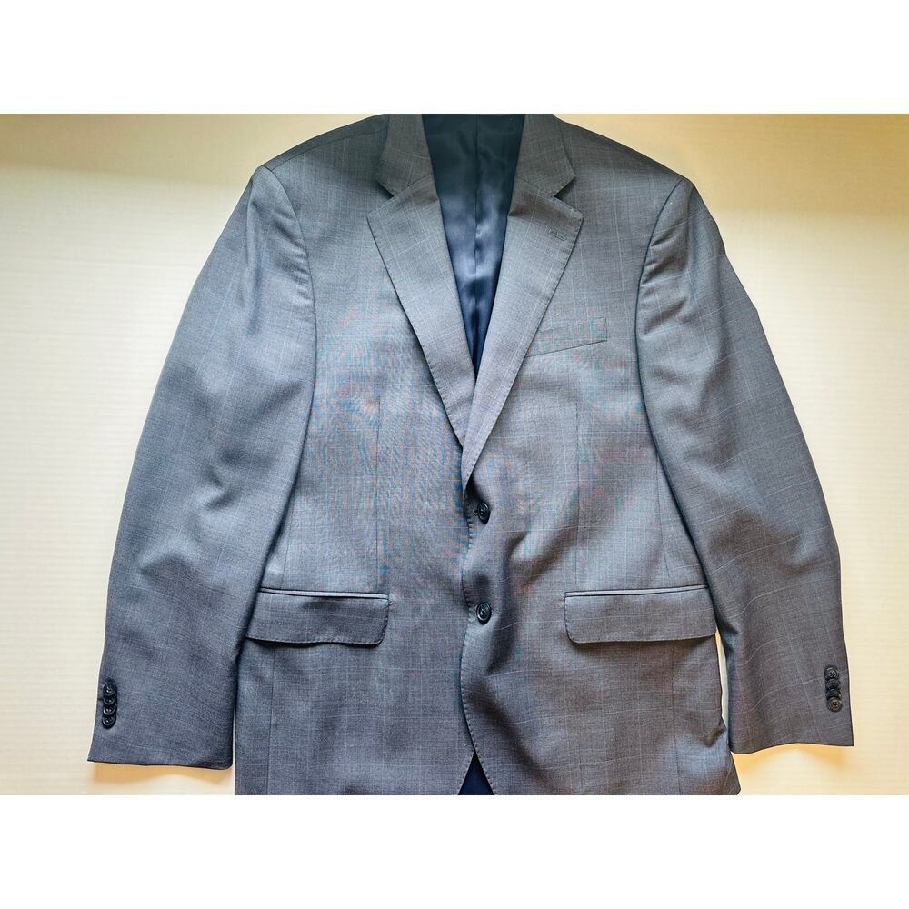 Peter Millar Men's 42R Gray Plaid 100% Wool Sport Coat Blazer Jacket